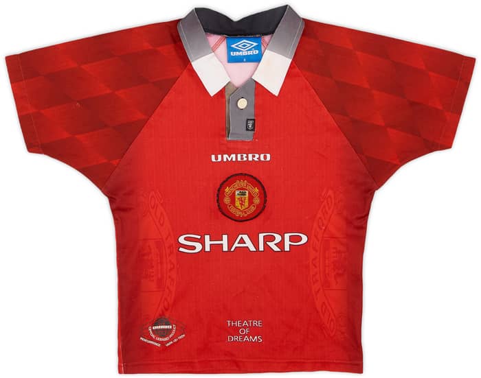 1996-98 Manchester United Home Shirt - 6/10 - (XS.Boys)