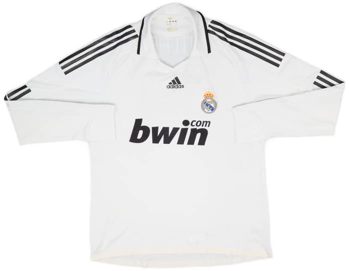 2008-09 Real Madrid Player Issue Home L/S Shirt Guti. Haz #14 - 4/10 - (XL)