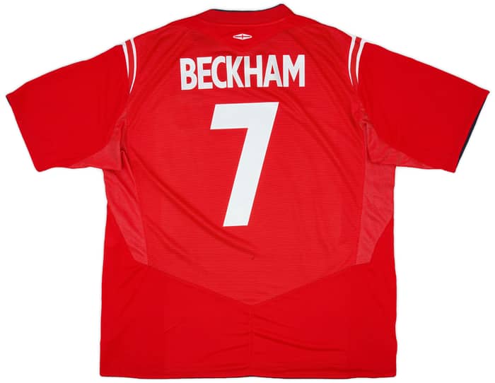 2004-06 England Away Shirt Beckham #7 - 6/10 - (XXL)