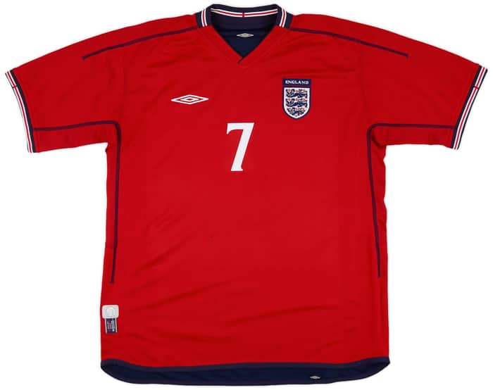 2002-04 England Away Shirt Beckham #7 - 6/10 - (XXL)