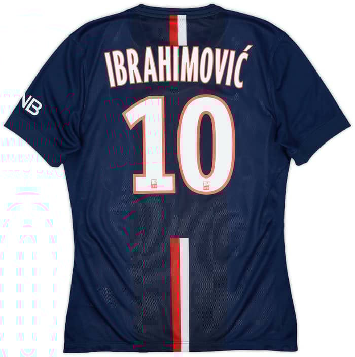 2014-15 Paris Saint-Germain Authentic Home Shirt Ibrahimovic #10 - 8/10 - (M)