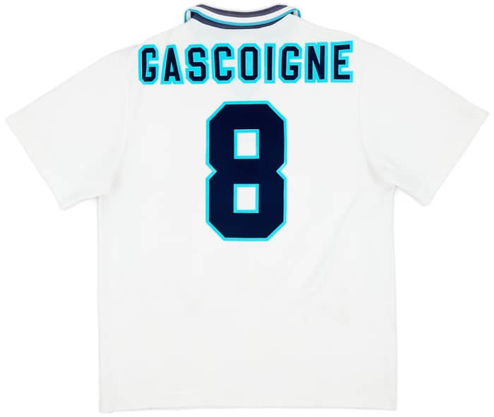 1995-97 England Home Shirt Gascoigne #8 - 7/10 - (XL)