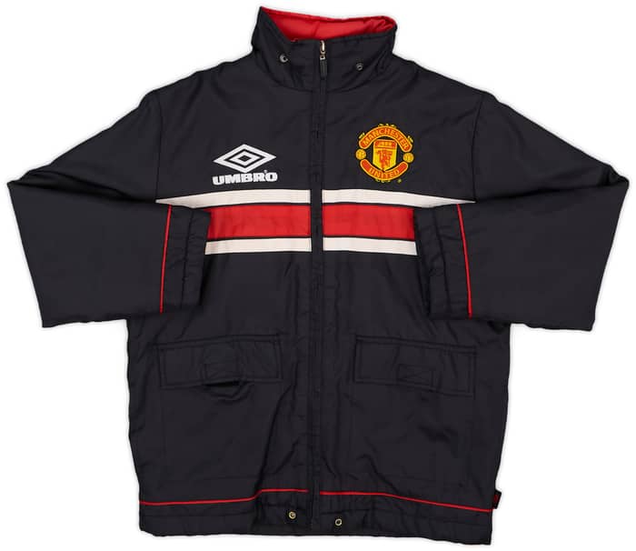 1998-99 Manchester United Umbro Padded Bench Coat - 7/10 - (M.Boys)