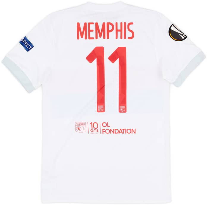 2017-18 Lyon Match Issue Europa League Home Shirt Memphis #11