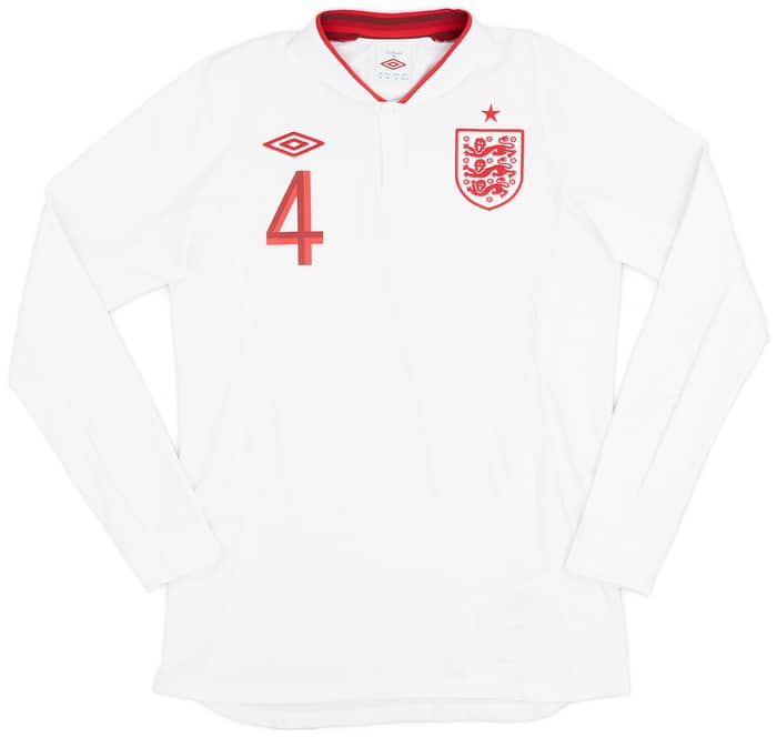 2012-13 England Home L/S Shirt Gerrard #4 - 9/10 - (M)