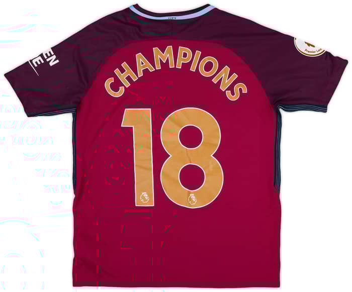 2017-18 Manchester City Away Shirt Champions #18 - 8/10 - (XL.Boys)
