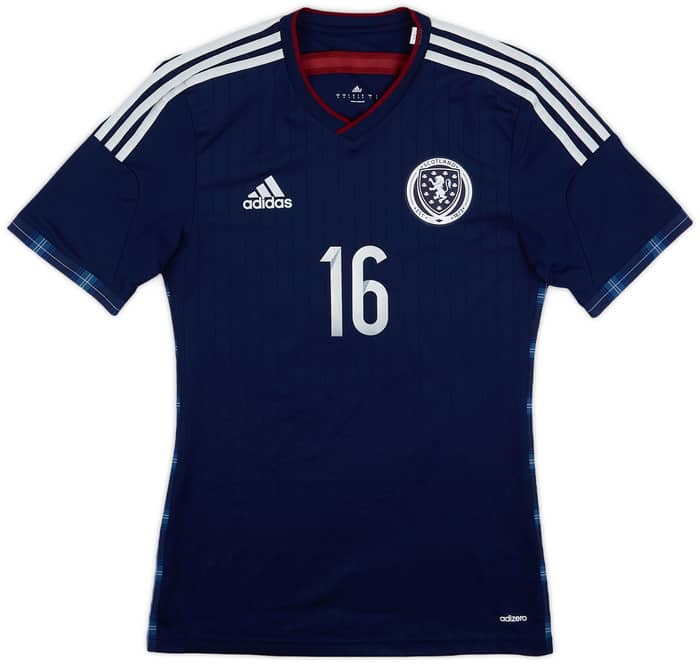 2014-15 Scotland Player Issue Home L/S Shirt #16 - 10/10 - (S)