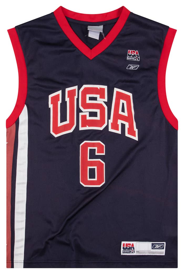 2002 USA McGrady #6 Reebok Jersey (Away) L
