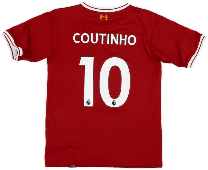 2017-18 Liverpool 125 Years Home Shirt Coutinho #10 - 5/10 - (S.Boys)