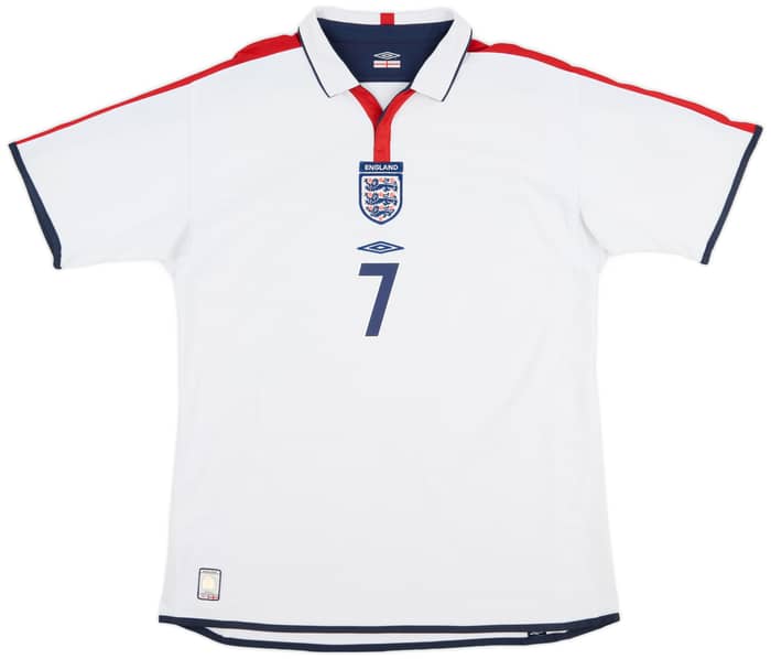 2003-05 England Home Shirt Beckham #7 - 6/10 - (XL)