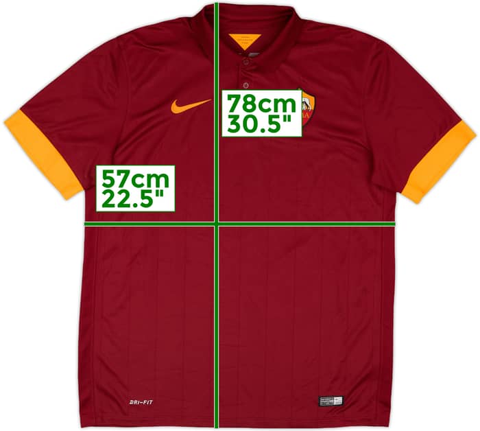 2014-15 Roma Home Shirt De Rossi #16 - 8/10 - (L)
