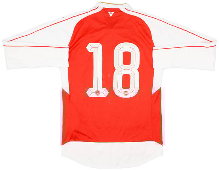 2015-16 Arsenal Authentic Home L/S Shirt #18 - 7/10 - (M)