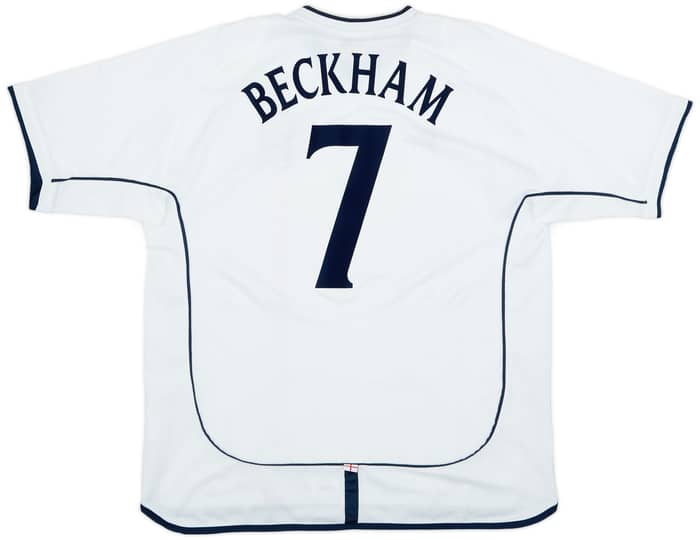 2001-03 England Home Shirt Beckham #7 - 8/10 - (XXL)