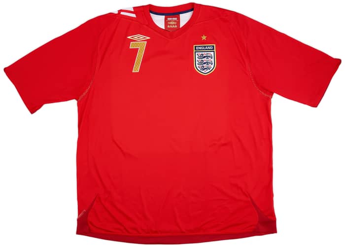 2006-08 England Away Shirt Beckham #7 - 9/10 - (3XL)