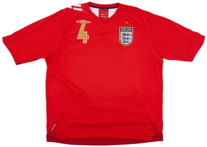 2006-08 England Away Shirt Gerrard #4 - 8/10 - (XXL)