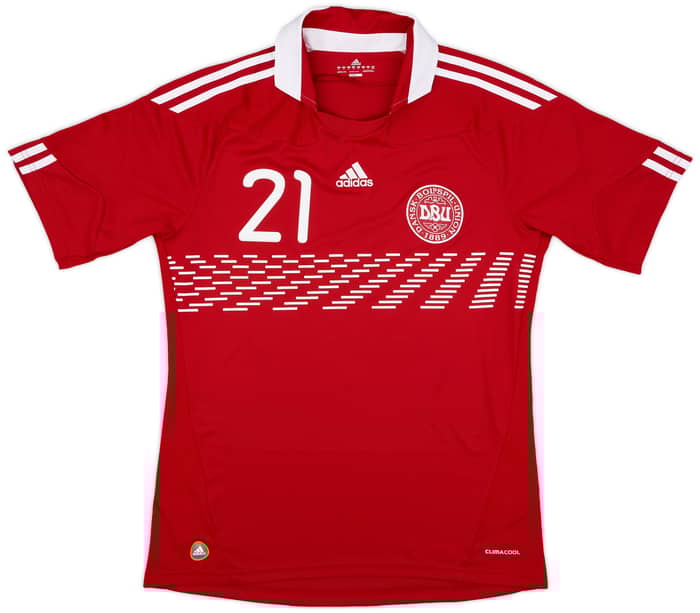 2010-11 Denmark Home Shirt Eriksen #21 - 7/10 - (M)