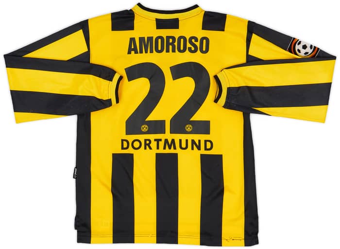 2000-02 Borussia Dortmund Home L/S Shirt Amoroso #22 - 7/10 - (L.Boys)
