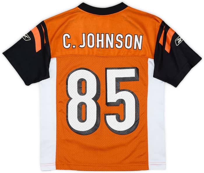 2007 Cincinnati Bengals C.Johnson #85 Reebok Replica Alternate Jersey - 9/10 - (S.Boys)