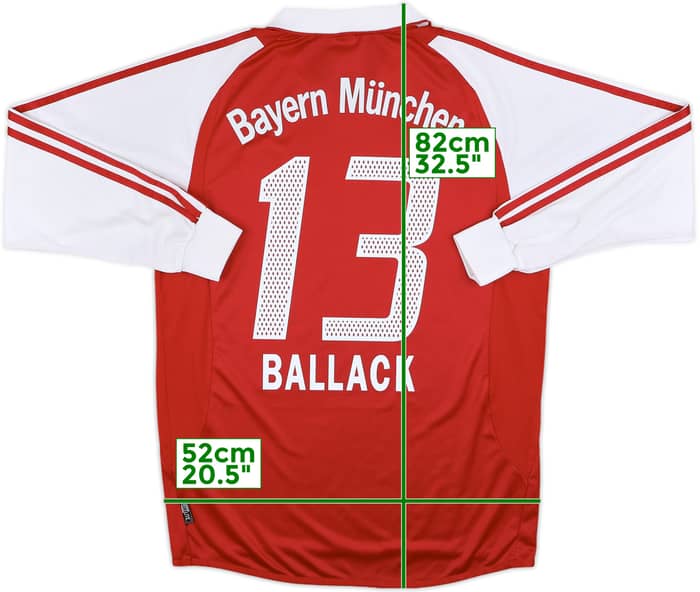 2003-04 Bayern Munich Home L/S Shirt Ballack #13 - 7/10 - (M)