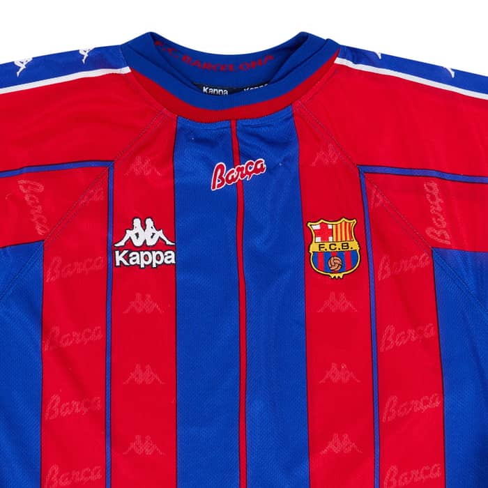 1997-98 Barcelona Home L/S Shirt - 8/10 - (S)
