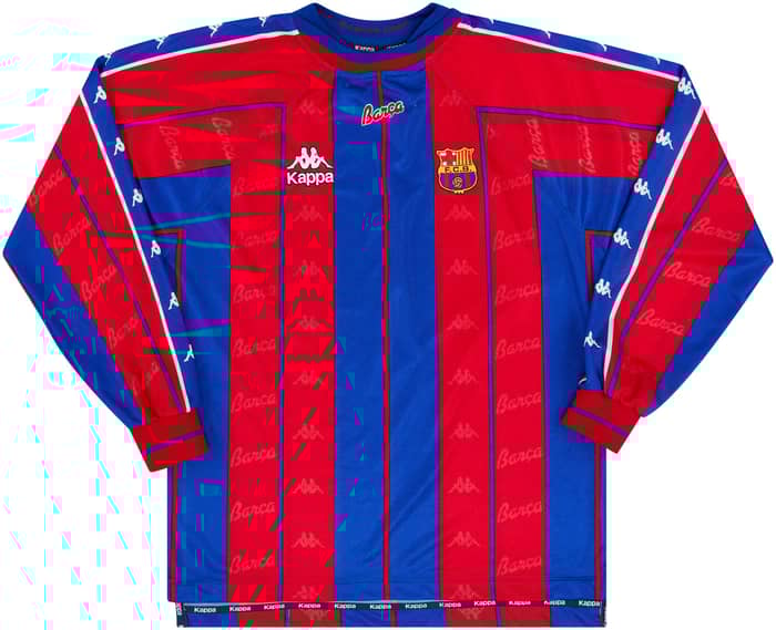 1997-98 Barcelona Home L/S Shirt - 8/10 - (S)