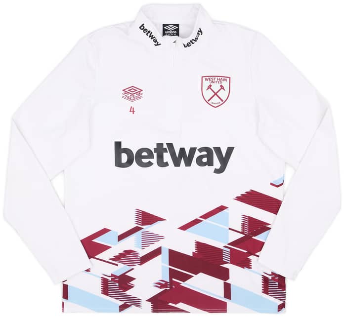 2023-24 West Ham Player Issue 1/4 Zip Training Top - 9/10 - (L)
