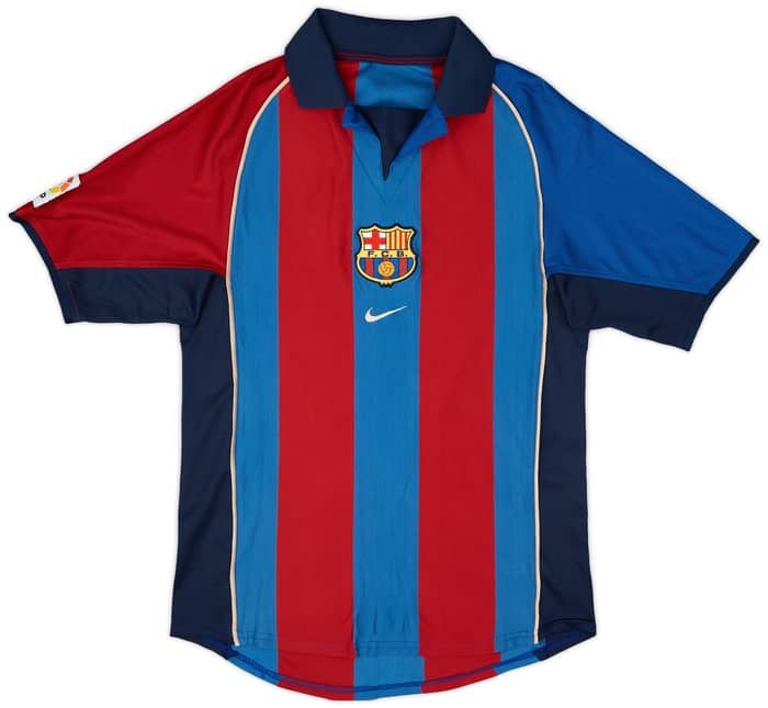 2001-02 Barcelona Home Shirt Rivaldo #10 - 8/10 - (L)