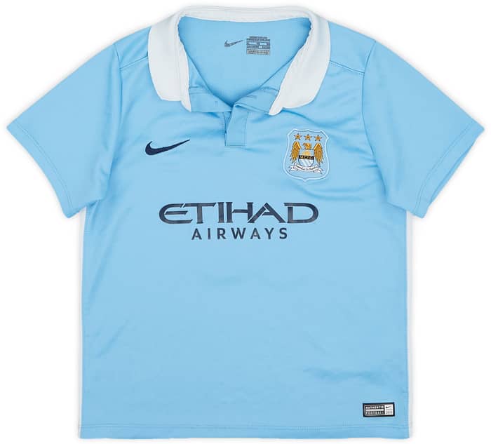 2015-16 Manchester City Home Shirt Kun Aguero #10 - 8/10 - (7-8 Boys)