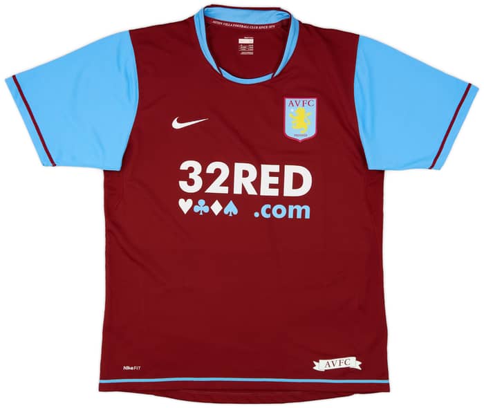 2007-08 Aston Villa Home Shirt Young #7 - 9/10 - (M)