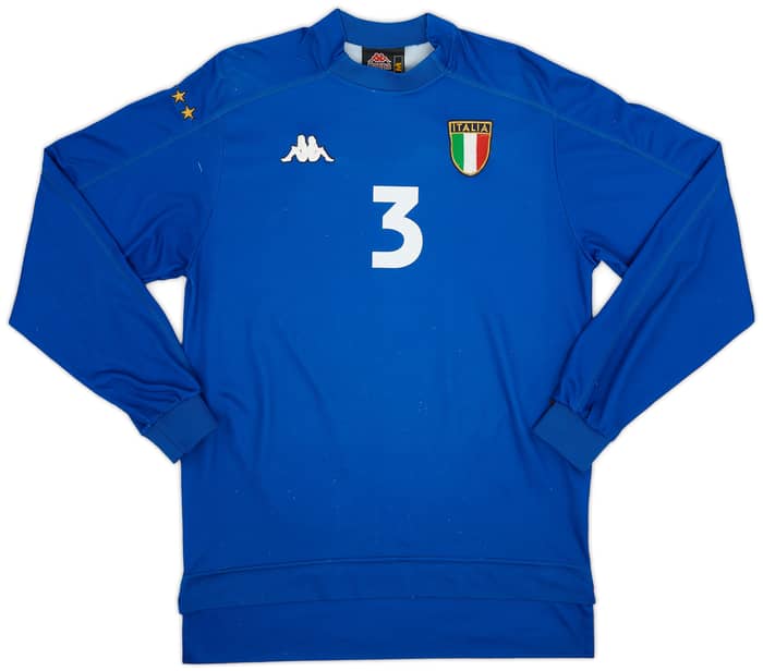 1998-99 Italy Home L/S Shirt Maldini #3 - 8/10 - (M)
