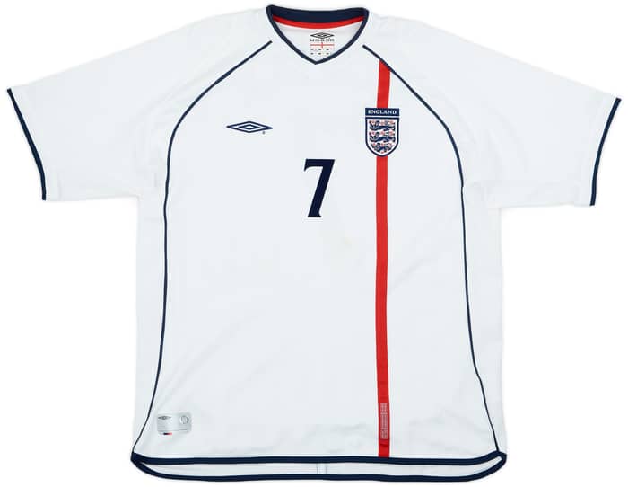 2001-03 England Home Shirt Beckham #7 - 8/10 - (XXL)