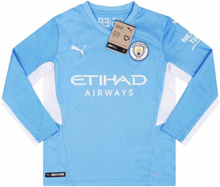 2021-22 Manchester City Home L/S Shirt (S.Kids)