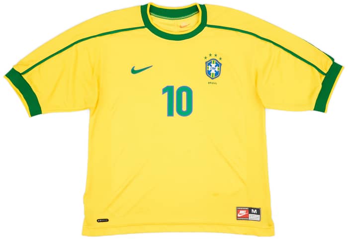 1998-00 Brazil Home Shirt Rivaldo #10 - 6/10 - (M)