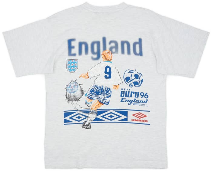 1996 England Umbro 'Euro 96' Cotton Tee - 8/10 - (L)