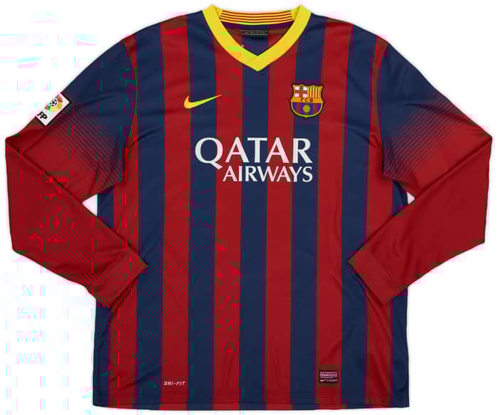 2013-14 Barcelona Home L/S Shirt Messi #10 - 8/10 - (XL)