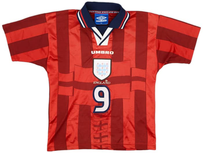 1997-99 England Away Shirt Shearer #9 - 8/10 - (S.Boys)
