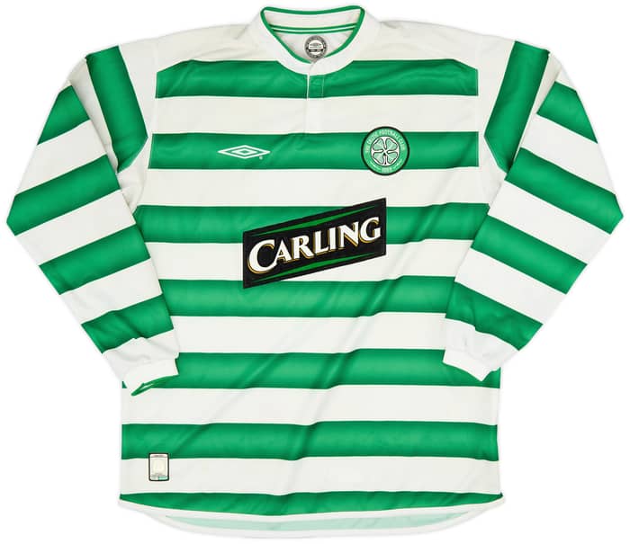 2003-04 Celtic Home L/S Shirt Petrov #19 - 5/10 - (L)