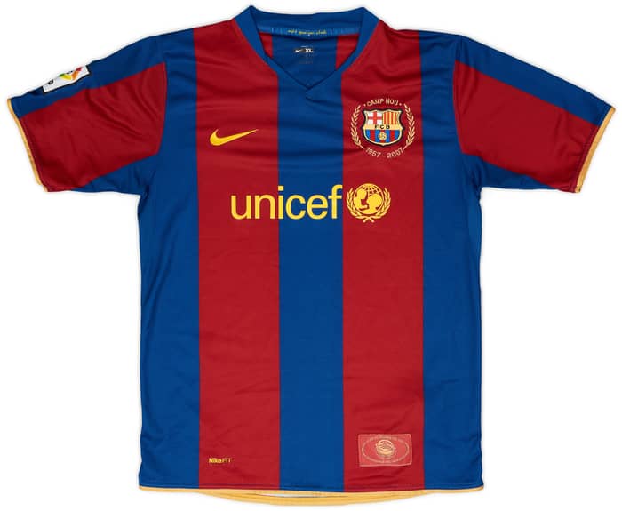 2007-08 Barcelona Home Shirt - 8/10 - (XL.Boys)