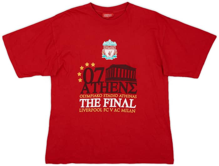 2006-07 Liverpool Athens Champions League Final Cotton Tee - 8/10 - (M)
