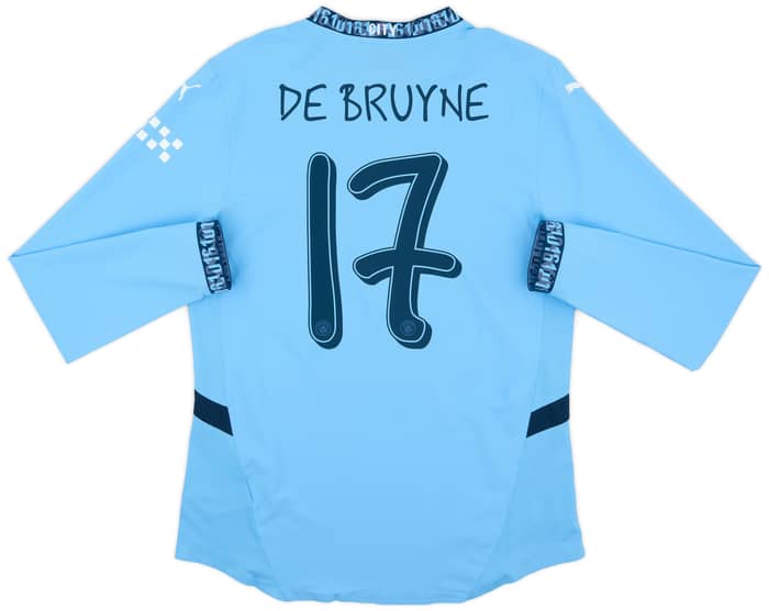 2024-25 Manchester City Authentic Home L/S Shirt De Bruyne #17