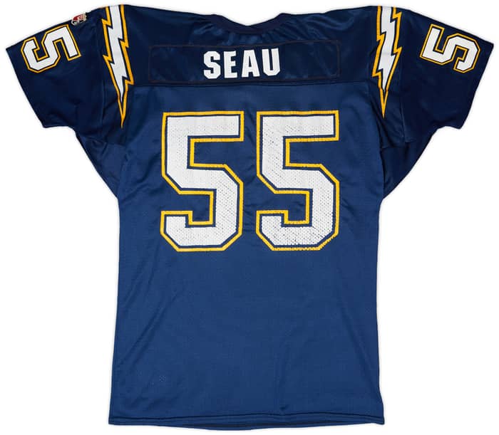 1992-97 San Diego Chargers Seau #55 Wilson Home Jersey - 6/10 - (L)