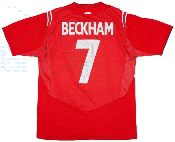2004-06 England Away Shirt Beckham #7 - 6/10 - (M)