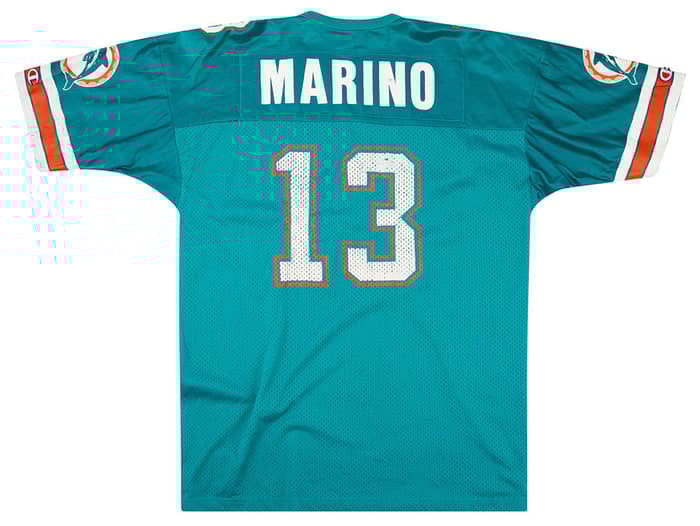 1990-96 Miami Dolphins Marino #13 Champion Jersey (Home) XL