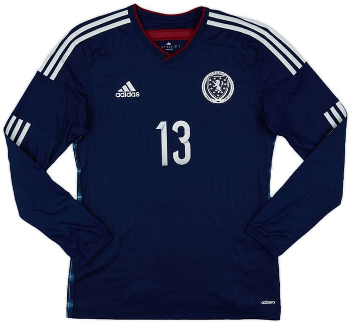 2014-15 Scotland Player Issue Home L/S Shirt #13 - 10/10 - (M)