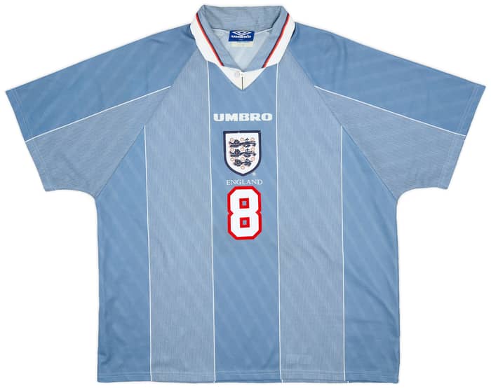 1996-97 England Away Shirt Gascoigne #8 - 9/10 - (XXL)