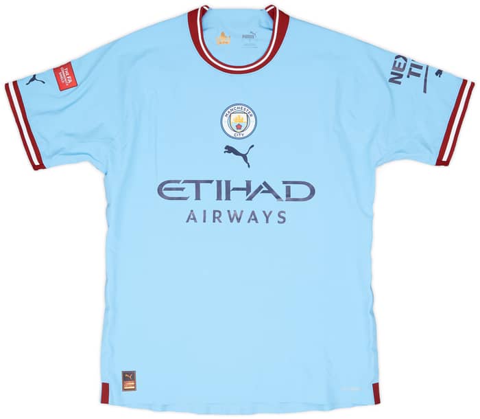 2022-23 Manchester City Match Issue Community Shield Home Shirt Laporte #14