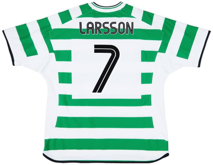 2001-03 Celtic 'Champions 2001/02' Home Shirt Larsson #7 - 10/10 - (XL)
