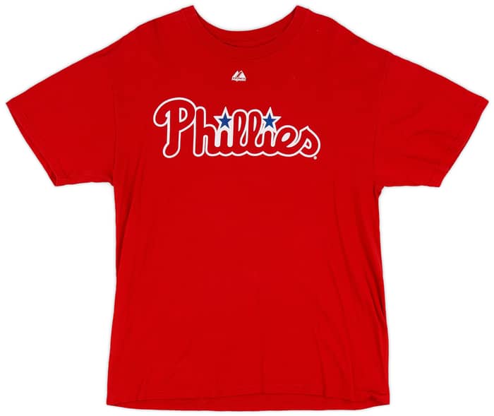 2010-13 Philadelphia Phillies Halladay #34 Majestic Tee - 7/10 - (L)