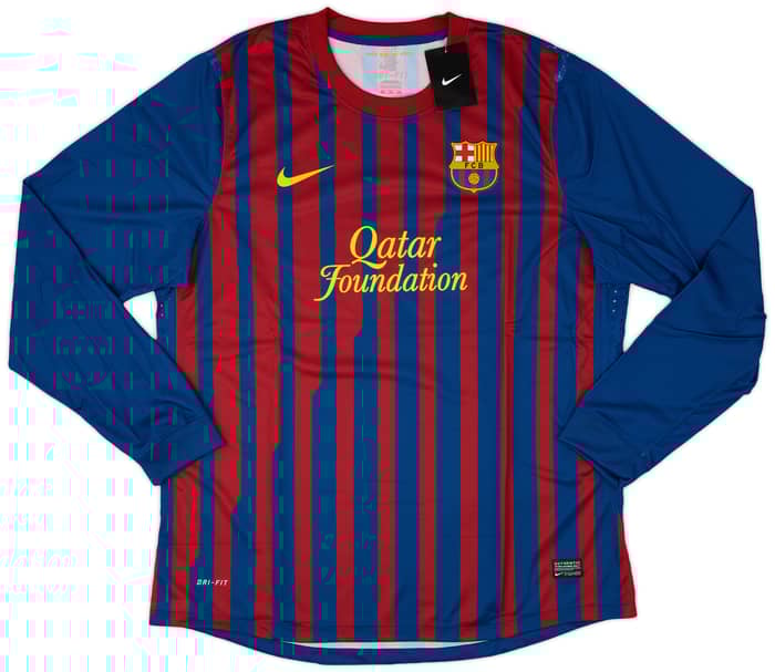 2011-12 Barcelona Player Issue Home L/S Shirt David Villa #7 (XXL)