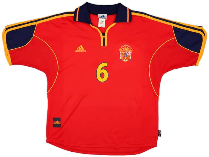 1999-02 Spain Home Shirt Hierro #6 - 9/10 - (L)